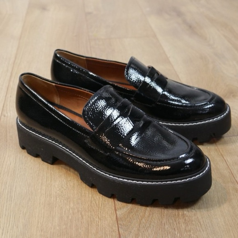 Franco Balin Lug Sole Penny Loafer Patent Leather - Black size 7